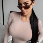 Bluzka gładka BASIC Cilla Ola Voga beżowa