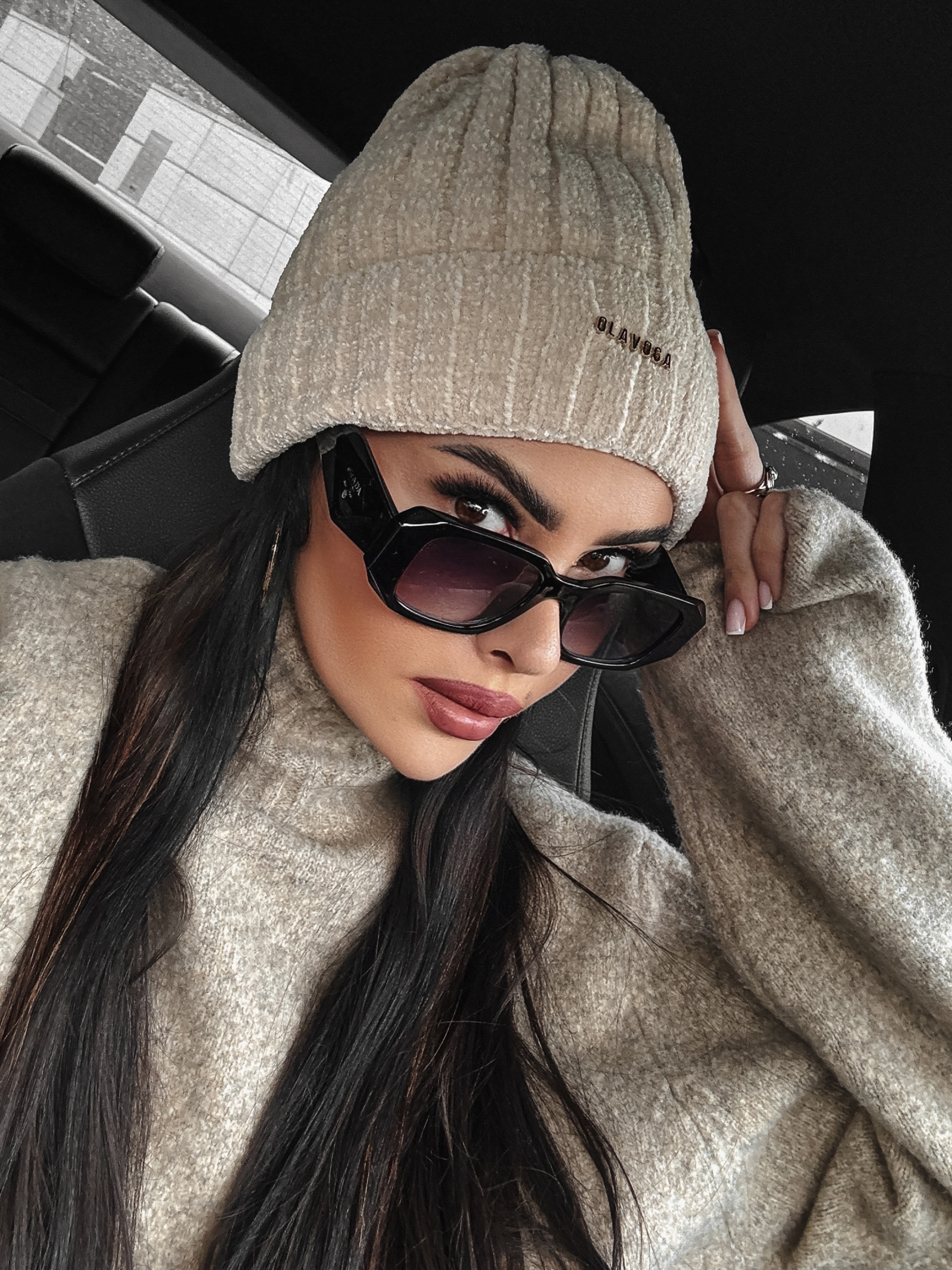 Czapka damska beanie Gaby Ola Voga beżowa