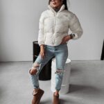 Kurtka damska puchowa Sky Ola Voga ecru