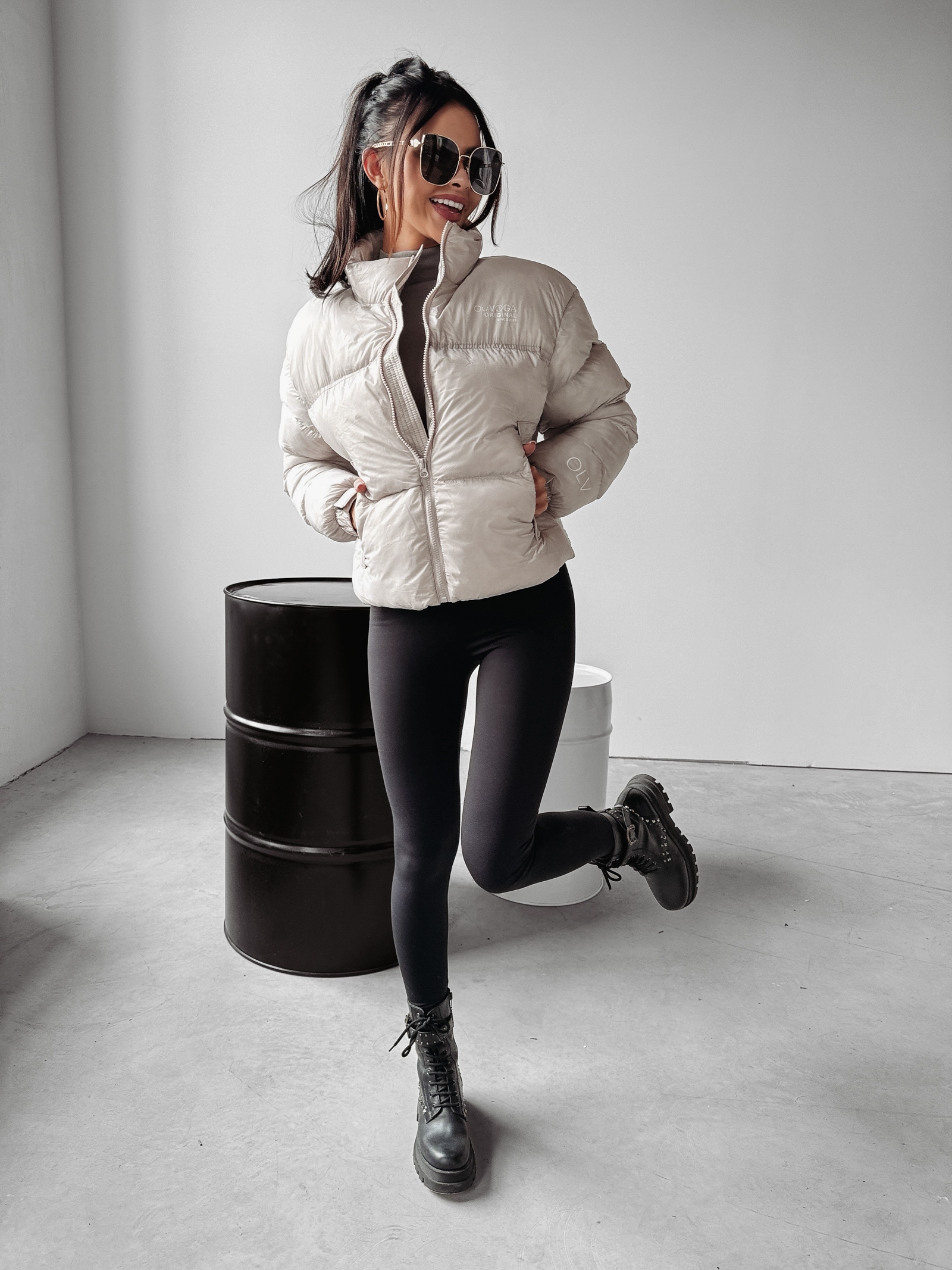 Kurtka damska puchowa SKY OLAVOGA beżowa