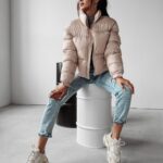 Kurtka damska puchowa SKY OLAVOGA pudrowa