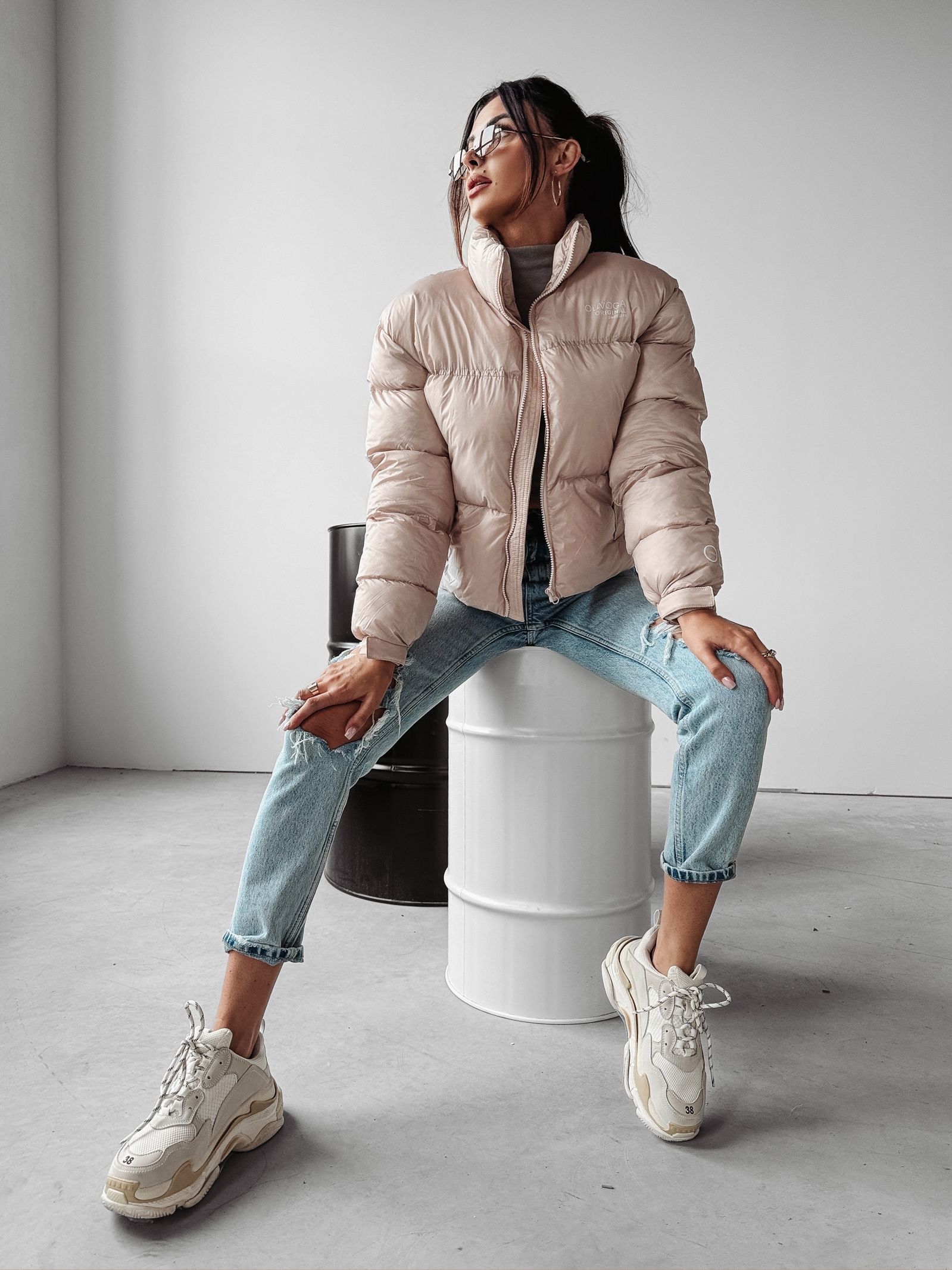 Kurtka damska puchowa SKY OLAVOGA pudrowa Kurtka damska puchowa SKY OLAVOGA pudrowa