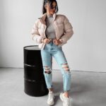 Kurtka damska puchowa SKY OLAVOGA pudrowa