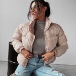 Kurtka damska puchowa SKY OLAVOGA pudrowa