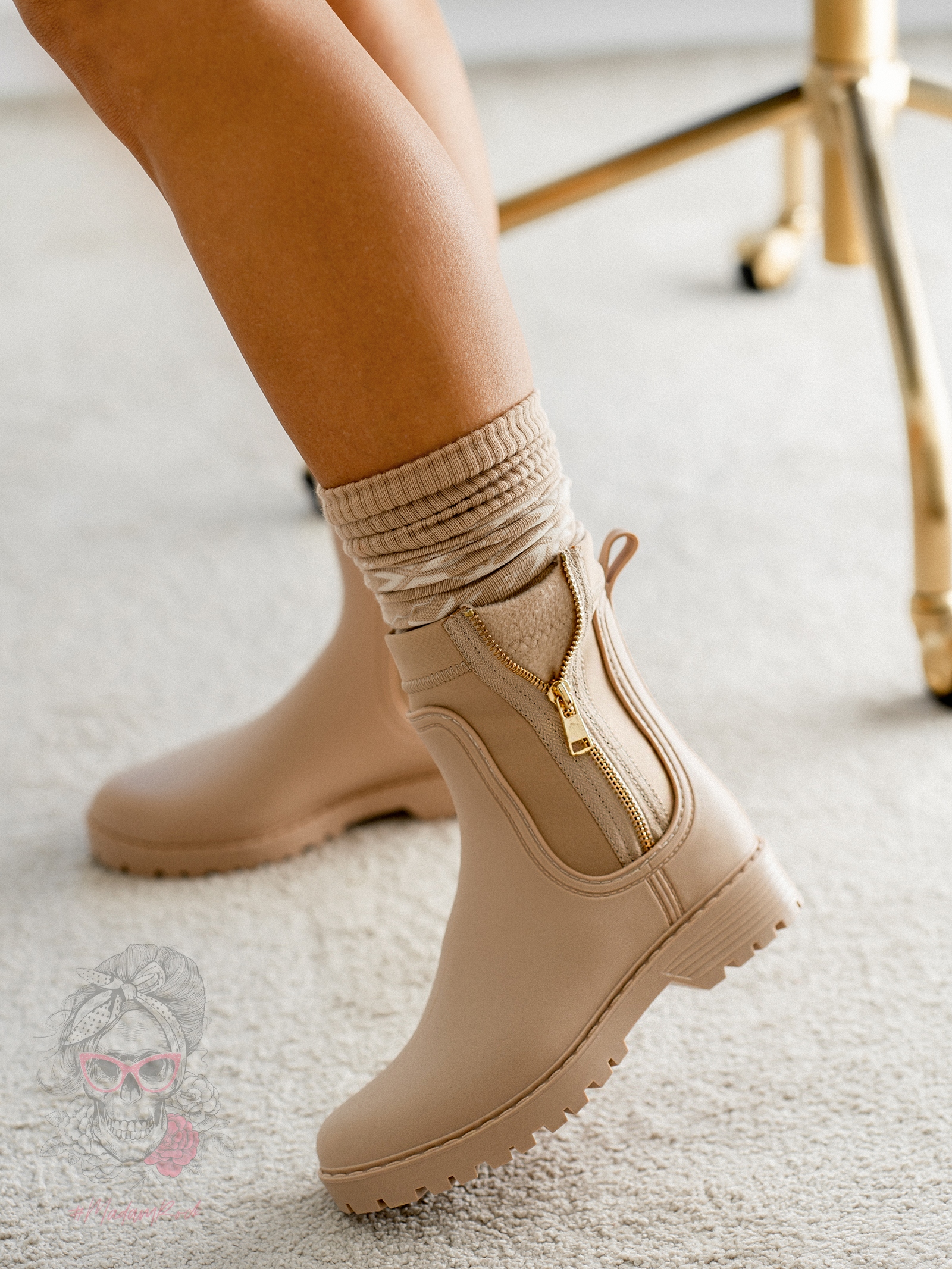 Kalosze botki Rock Umberllo beżowe