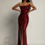 Sukienka cekinowa NB Lapoto bordowa