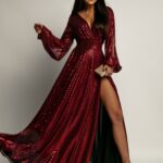 Sukienka wieczorowa NB Etre bordowa