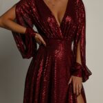 Sukienka wieczorowa NB Etre bordowa