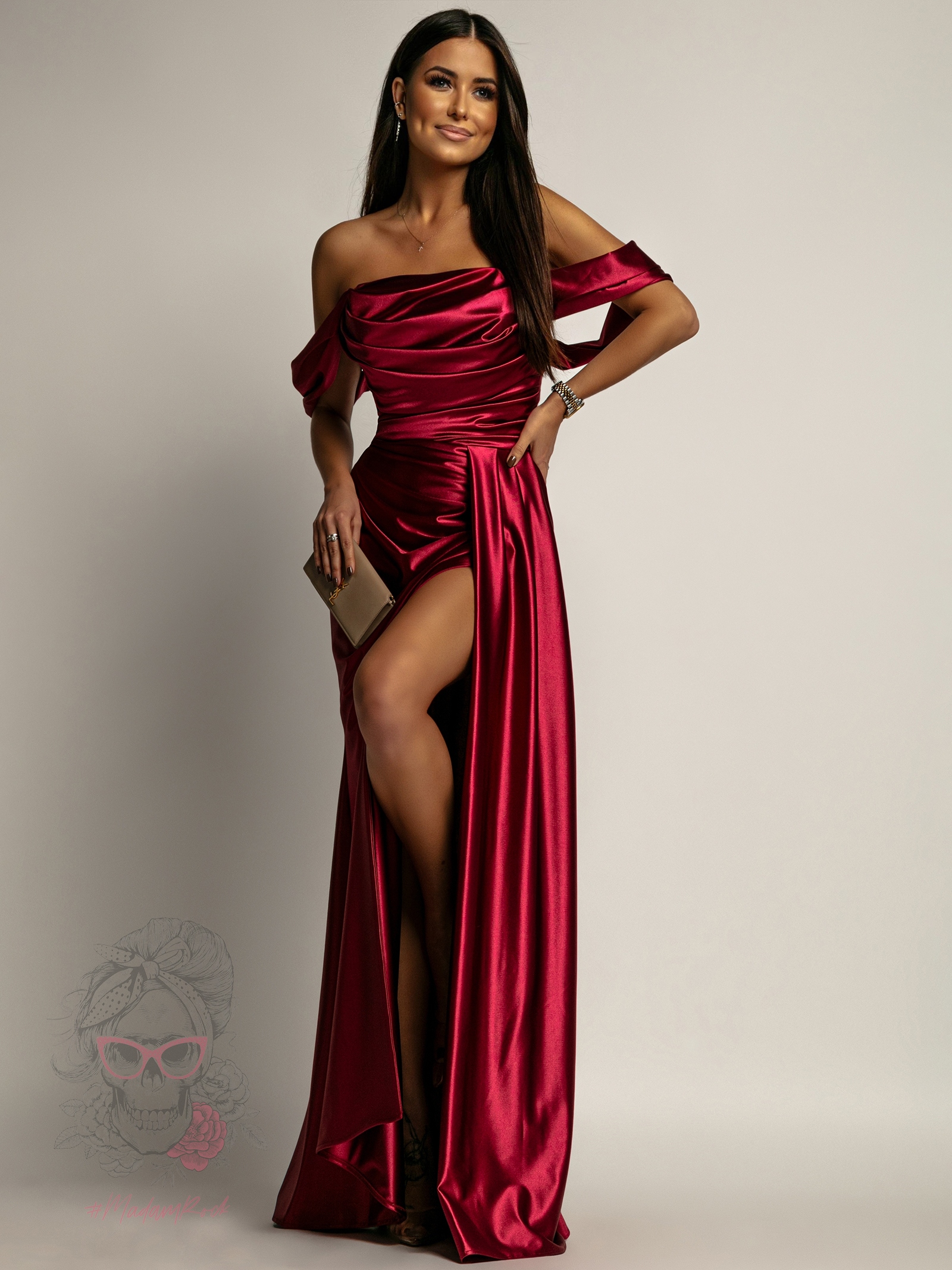 Sukienka wieczorowa NB Satoe bordowa