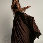 Sukienka maxi NB SALLIA brązowa