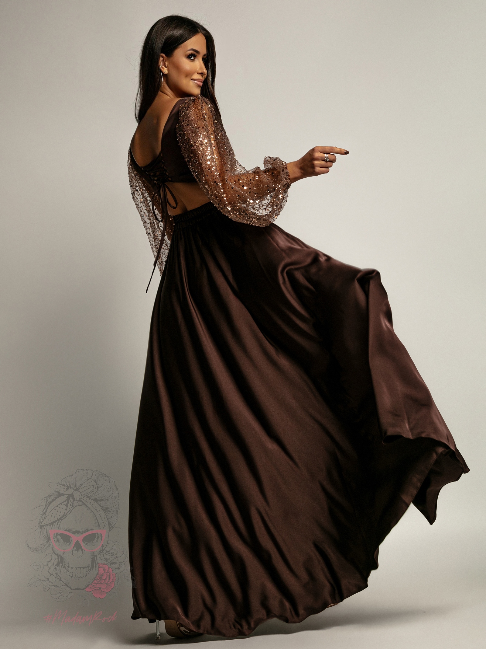 Sukienka maxi NB SALLIA brązowa Sukienka maxi NB SALLIA brązowa