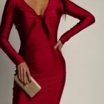 Sukienka midi NB Moygo bordowa