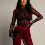 Body z siatki NB Belveder czarne w róze bordo