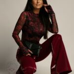 Body z siatki NB Belveder czarne w róze bordo