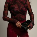 Body z siatki NB Belveder czarne w róze bordo