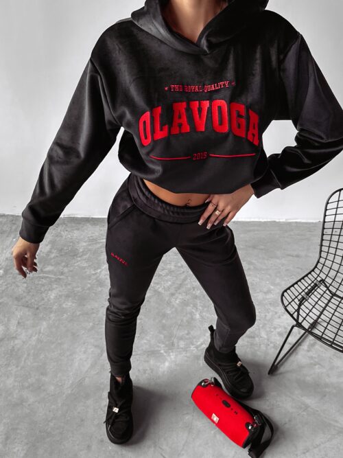 Komplet damski welurowy SAMETI OLAVOGA czarny