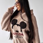 Bluza z baranka oversize MAUSI OLAVOGA beżowa