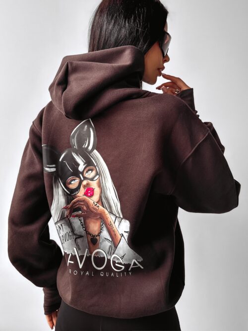 Bluza klasyczna hoodie GRACIA OLAVOGA brązowa