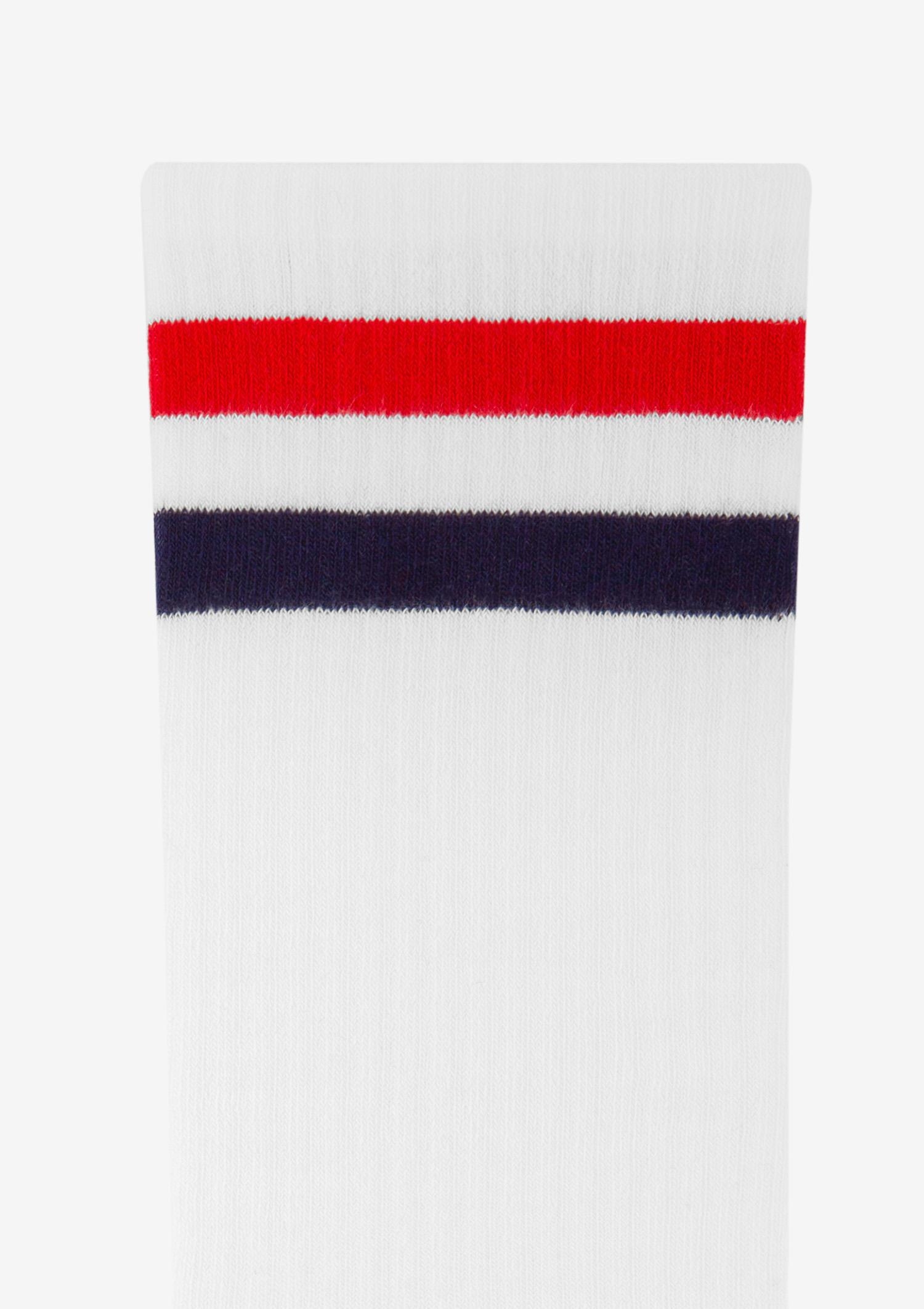Skarpetki sportowe z kolorowym ściągaczem biało-czerwone