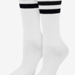 Skarpetki sportowe z kolorowym ściągaczem biało-czarne