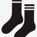 Skarpetki sportowe z kolorowym ściągaczem czarne