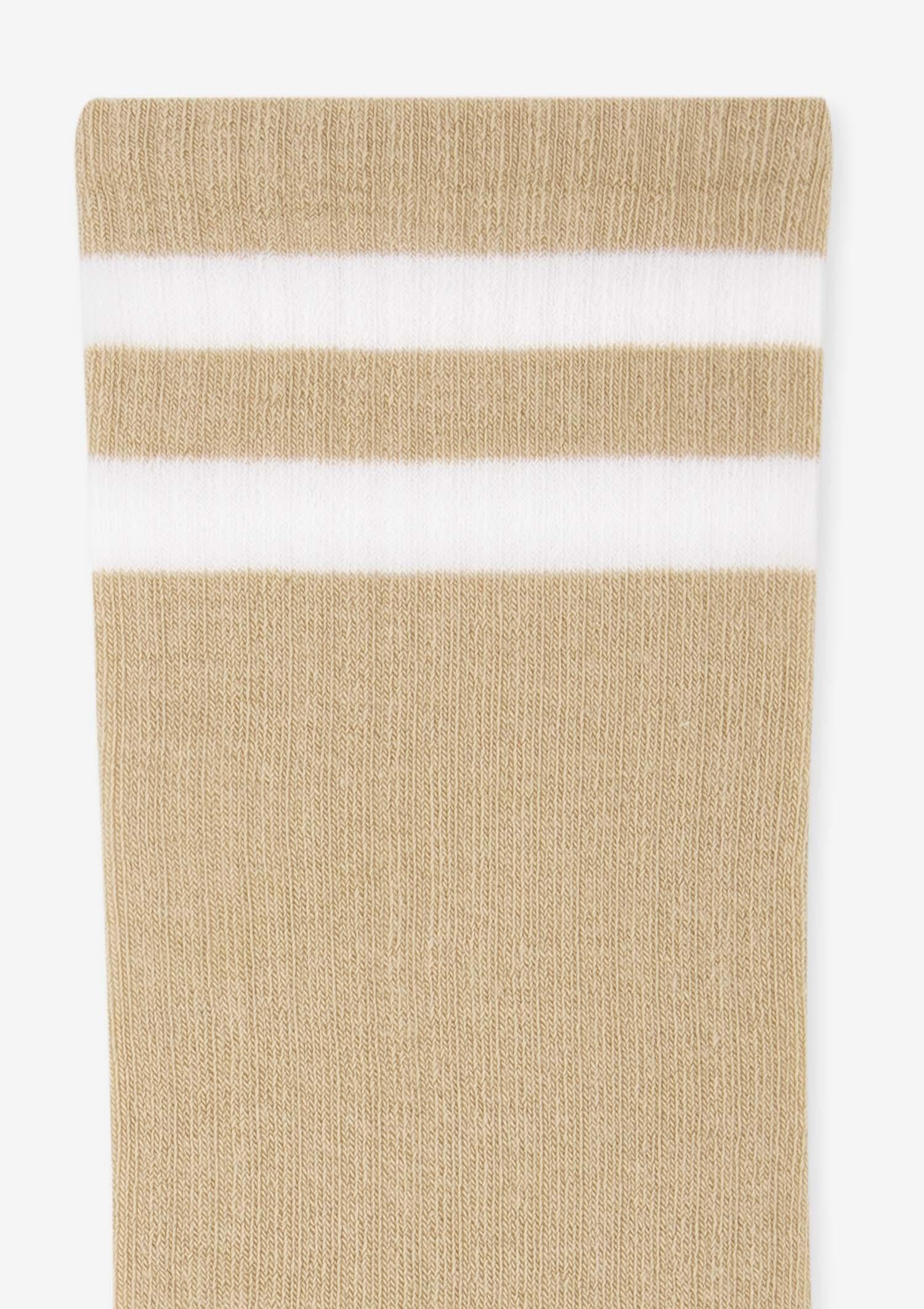 Skarpetki sportowe z kolorowym ściągaczem beżowe Skarpetki sportowe z kolorowym ściągaczem beżowe