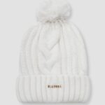 Czapka damska sweterkowa z pomponem Foggia Ola Voga ecru