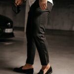 Spodnie męskie materiałowe Austin Ola Voga czarne