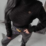 Sweter damski dzianinowy Emmie Ola Voga czarny