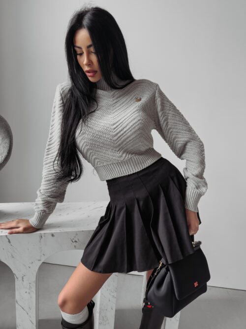 Sweter damski dzianinowy Emmie Ola Voga j.szary