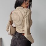 Sweterek dzianinowy Anabel Ola Voga beżowy