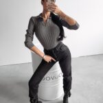 Sweterek dzianinowy Anabel Ola Voga c.szary