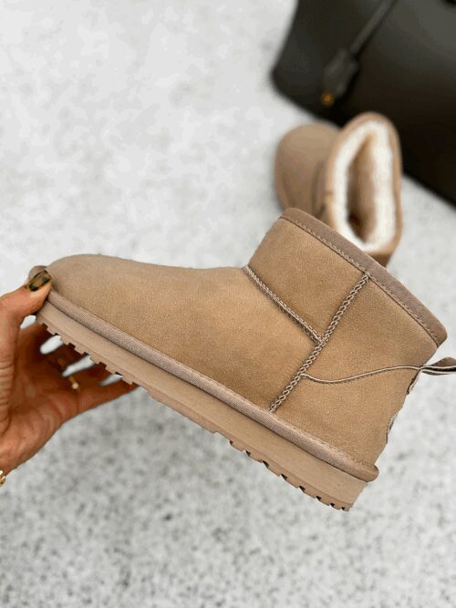 Śniegowce damskie płaskie CUSHY OLAVOGA beżowe