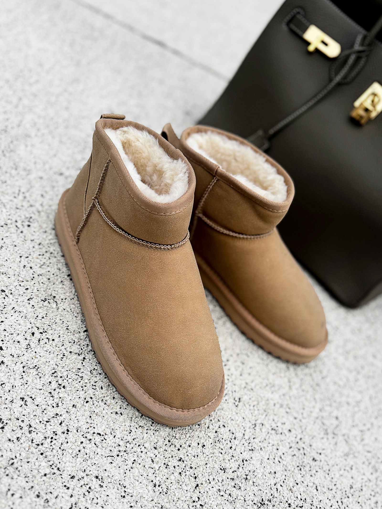 Śniegowce damskie płaskie CUSHY OLAVOGA beżowe