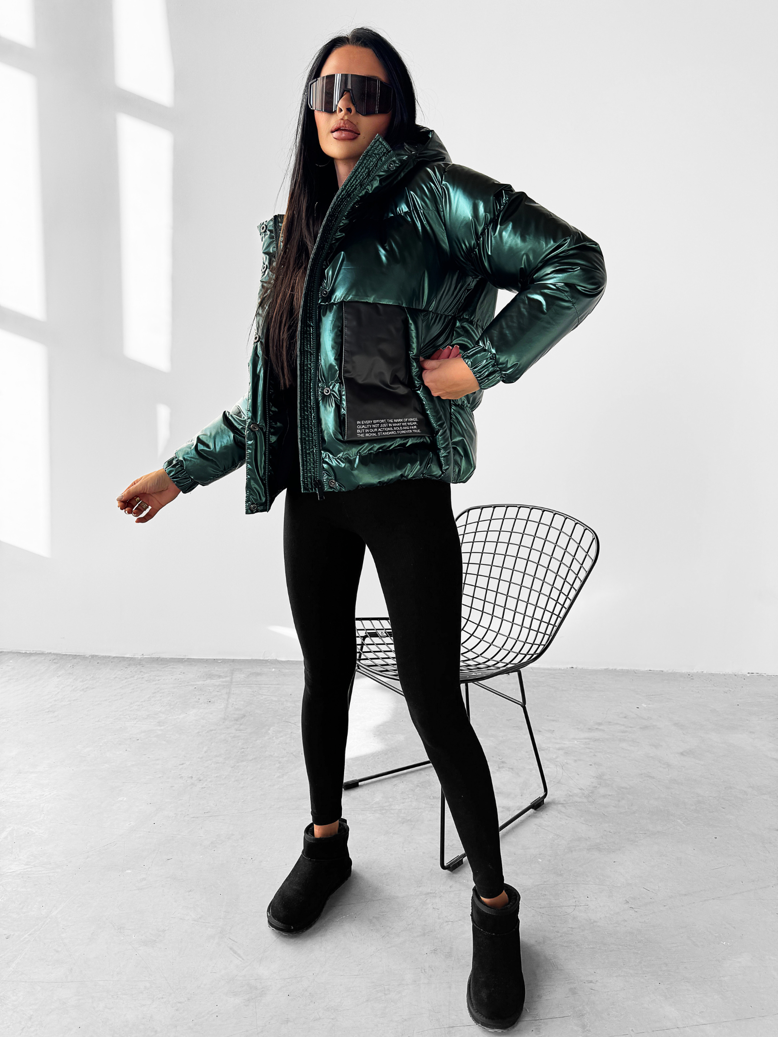 Kurtka damska bomber jacket FAIRBANKS OLAVOGA butelkowa zieleń