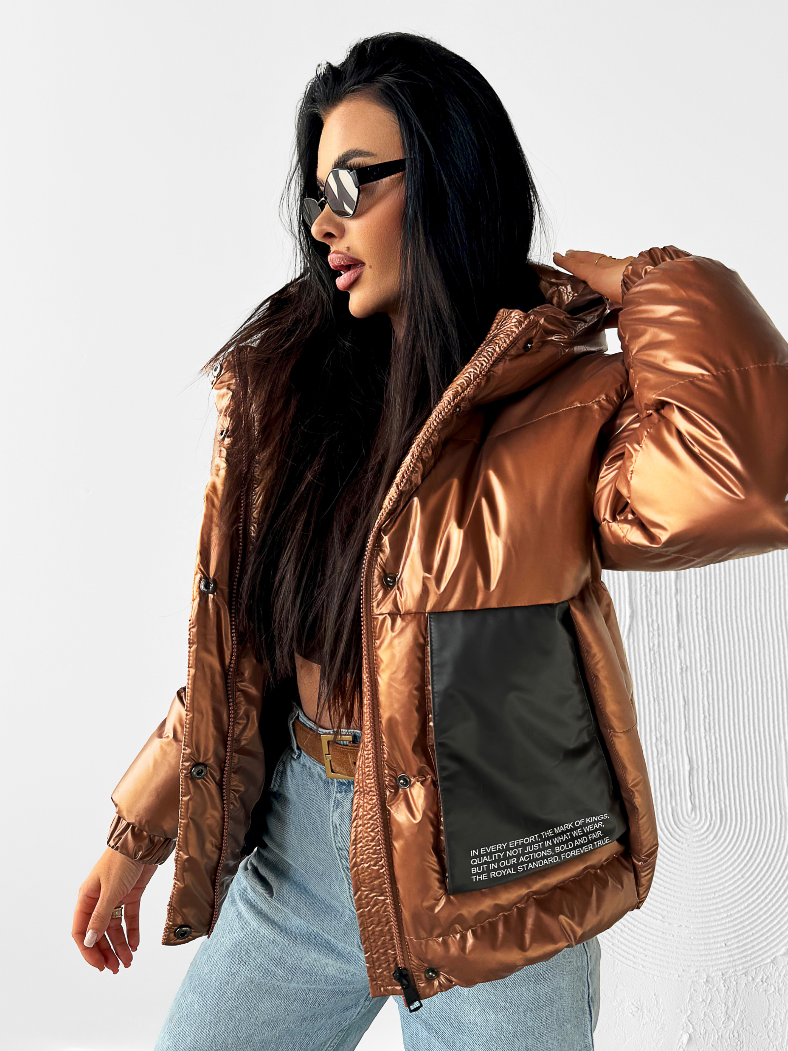 Kurtka damska bomber jacket FAIRBANKS OLAVOGA złota