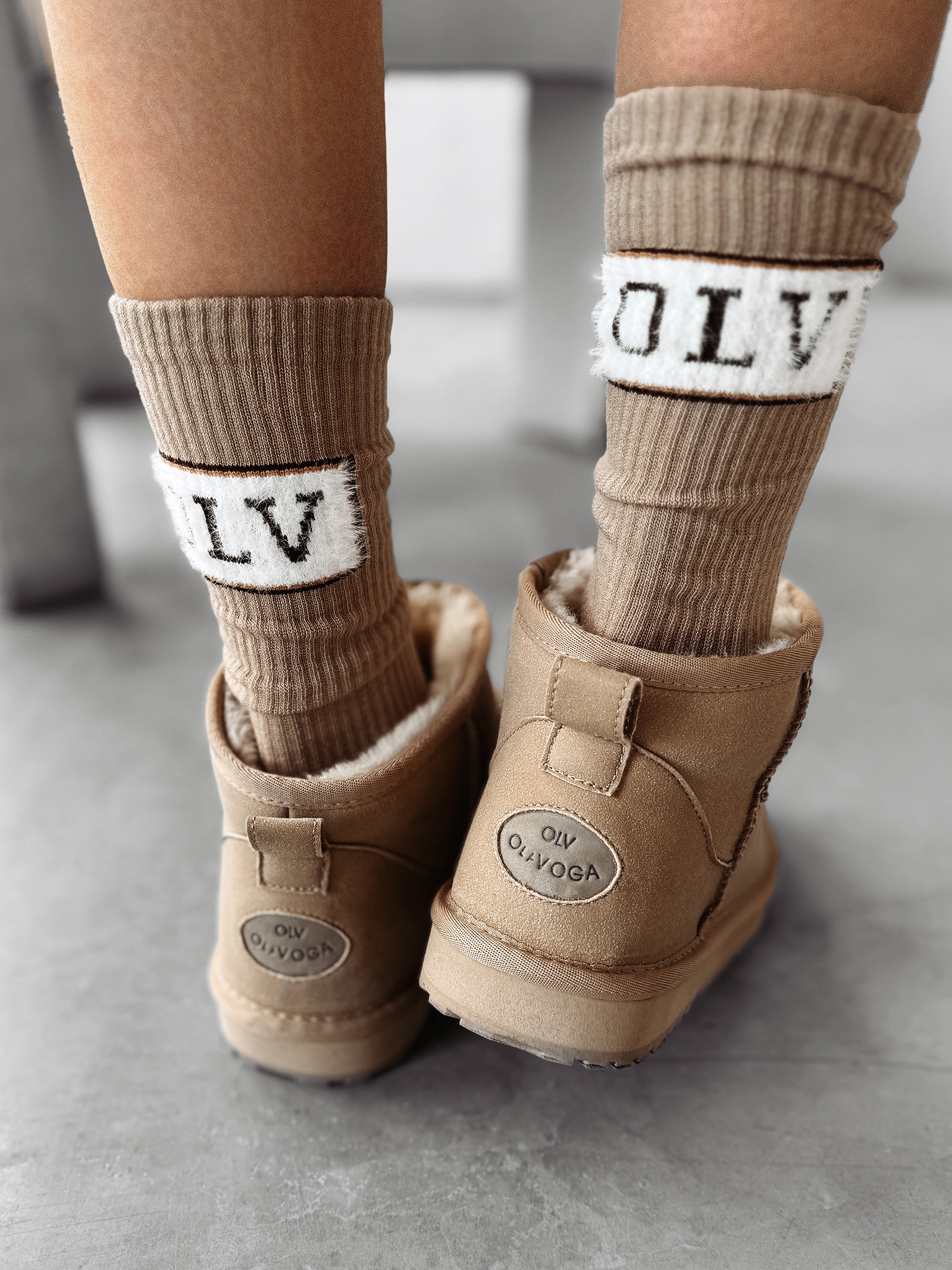 Skarpetki bawełniane FLIZZY OLAVOGA beżowe