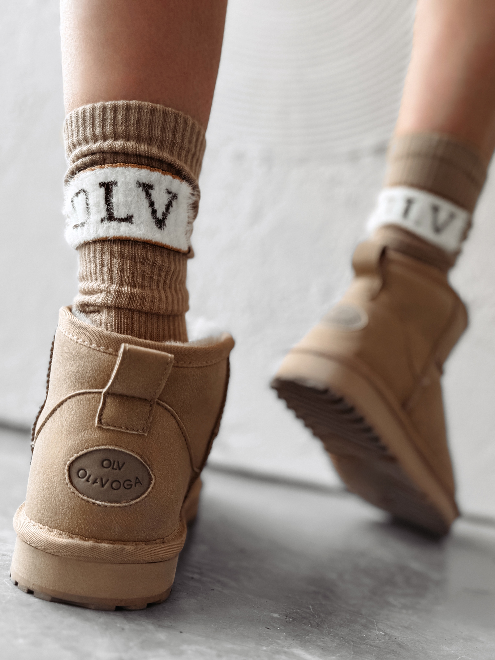 Skarpetki bawełniane FLIZZY OLAVOGA beżowe Skarpetki bawełniane FLIZZY OLAVOGA beżowe