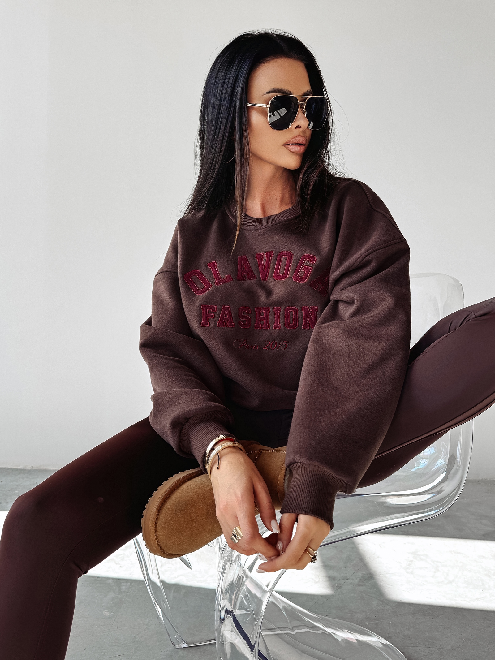 Bluza ocieplana MARIGOLD OLAVOGA brązowa