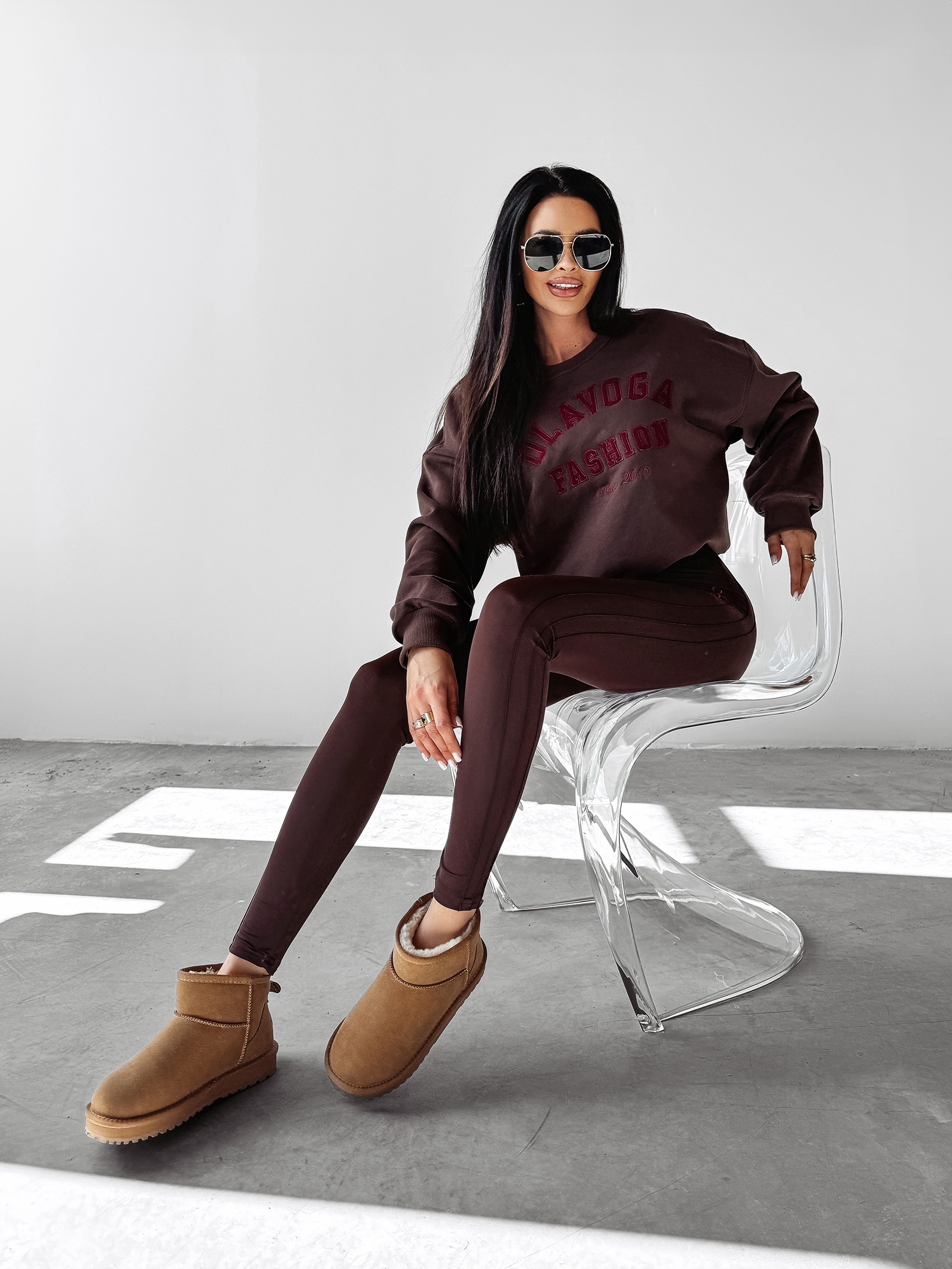 Bluza ocieplana MARIGOLD OLAVOGA brązowa