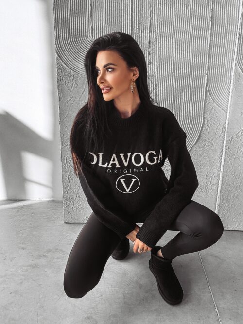 Sweter logowany STINE OLAVOGA czarny