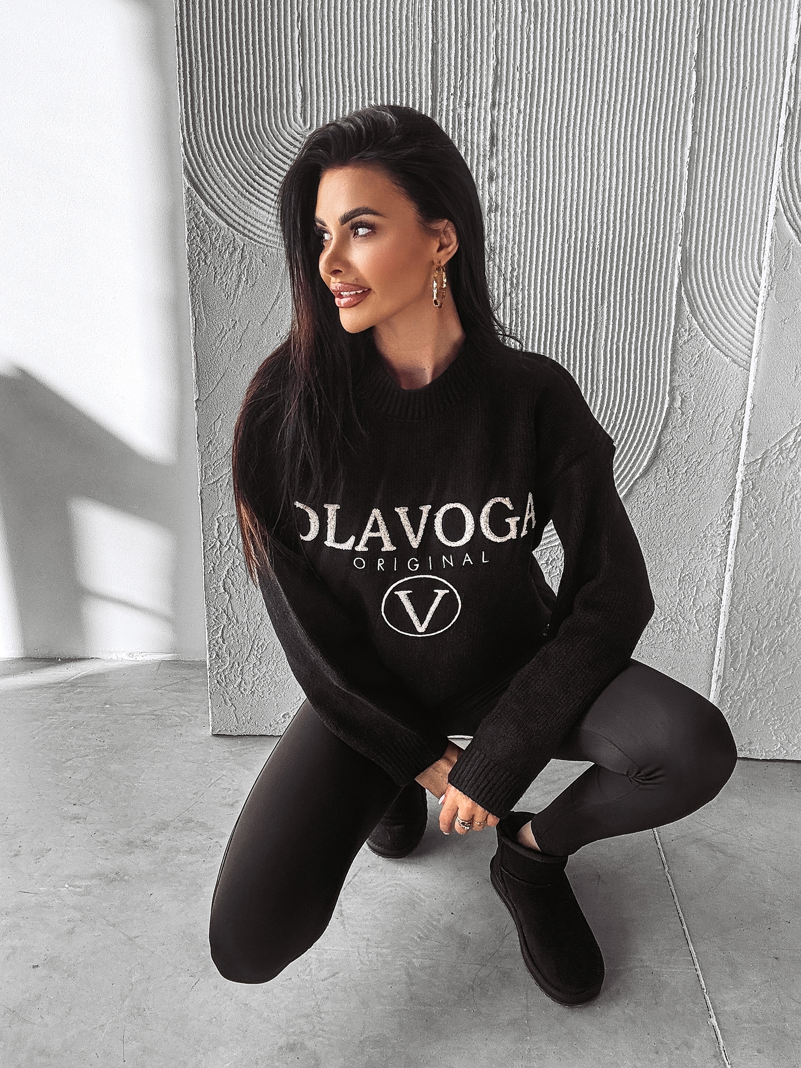 Sweter logowany STINE OLAVOGA czarny