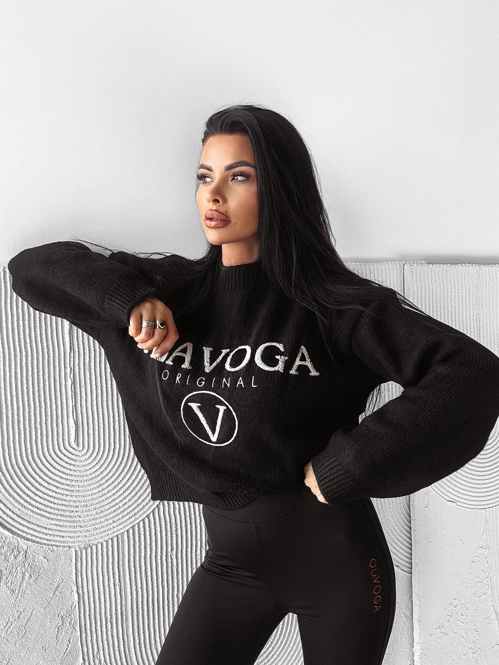 Sweter logowany STINE OLAVOGA czarny