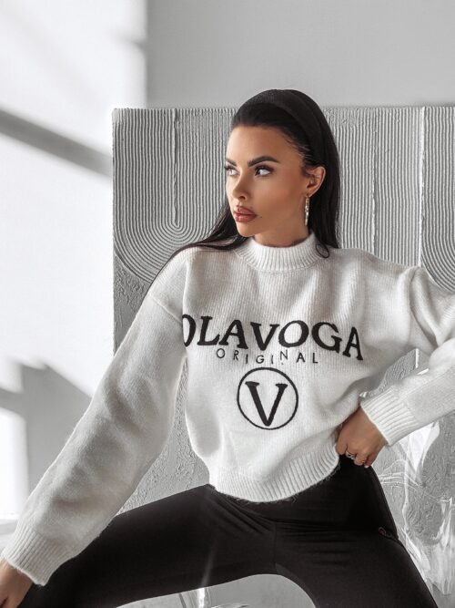 Sweter logowany STINE OLAVOGA ecru