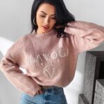 Sweter logowany STINE OLAVOGA różowy