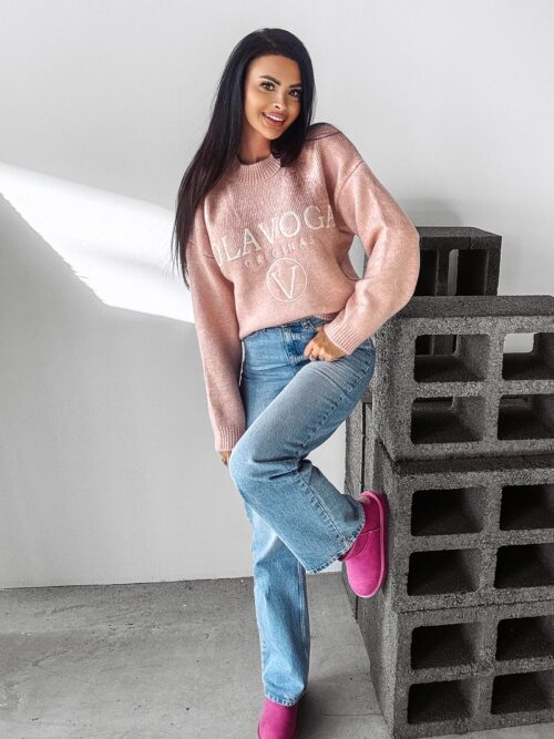 Sweter logowany STINE OLAVOGA różowy
