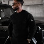 Sweter męski casualowy BANDA OLAVOGA czarny