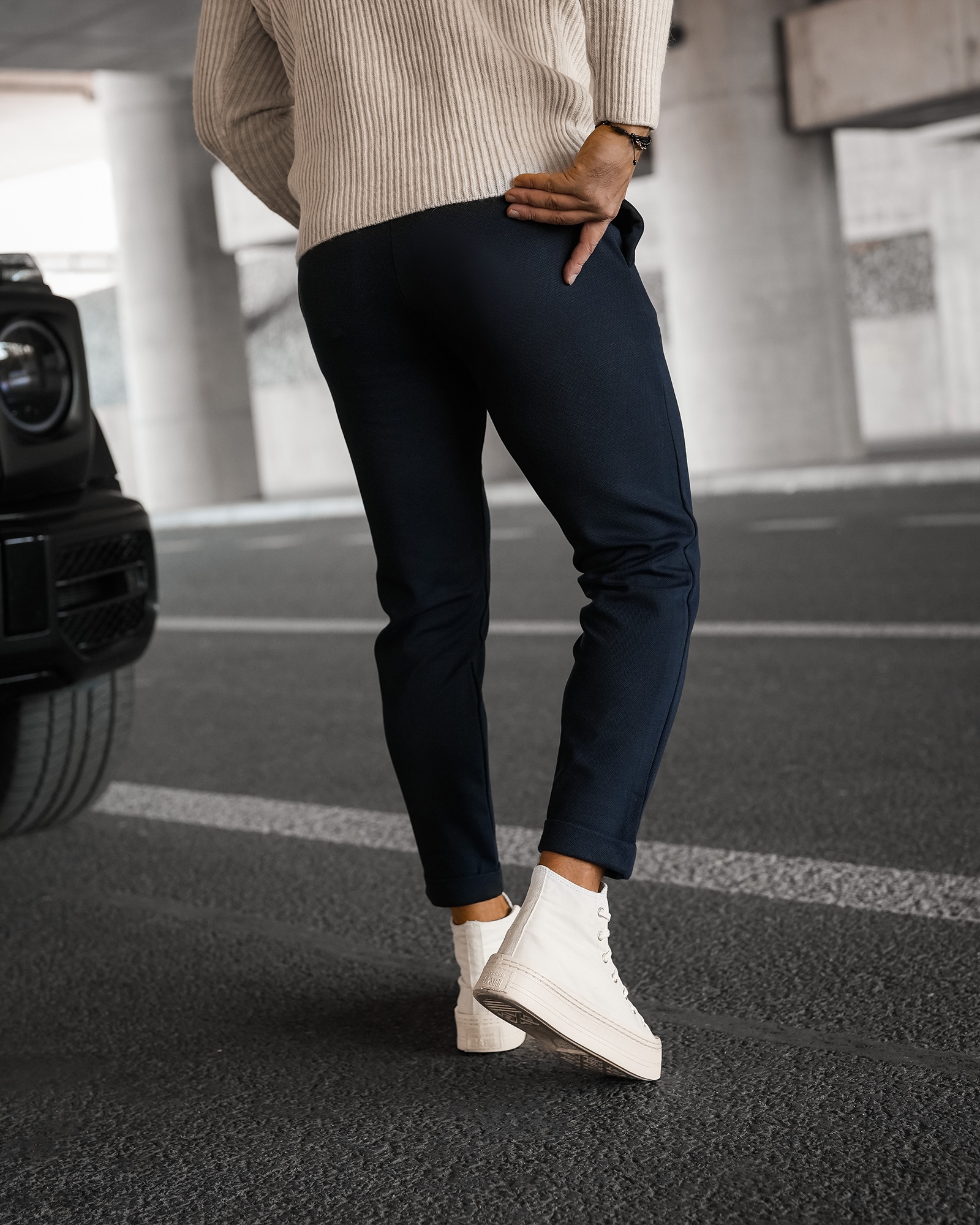 Spodnie męskie eleganckie CHASER OLAVOGA granatowe Spodnie męskie eleganckie CHASER OLAVOGA granatowe