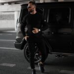 Spodnie męskie eleganckie CHASER OLAVOGA czarne