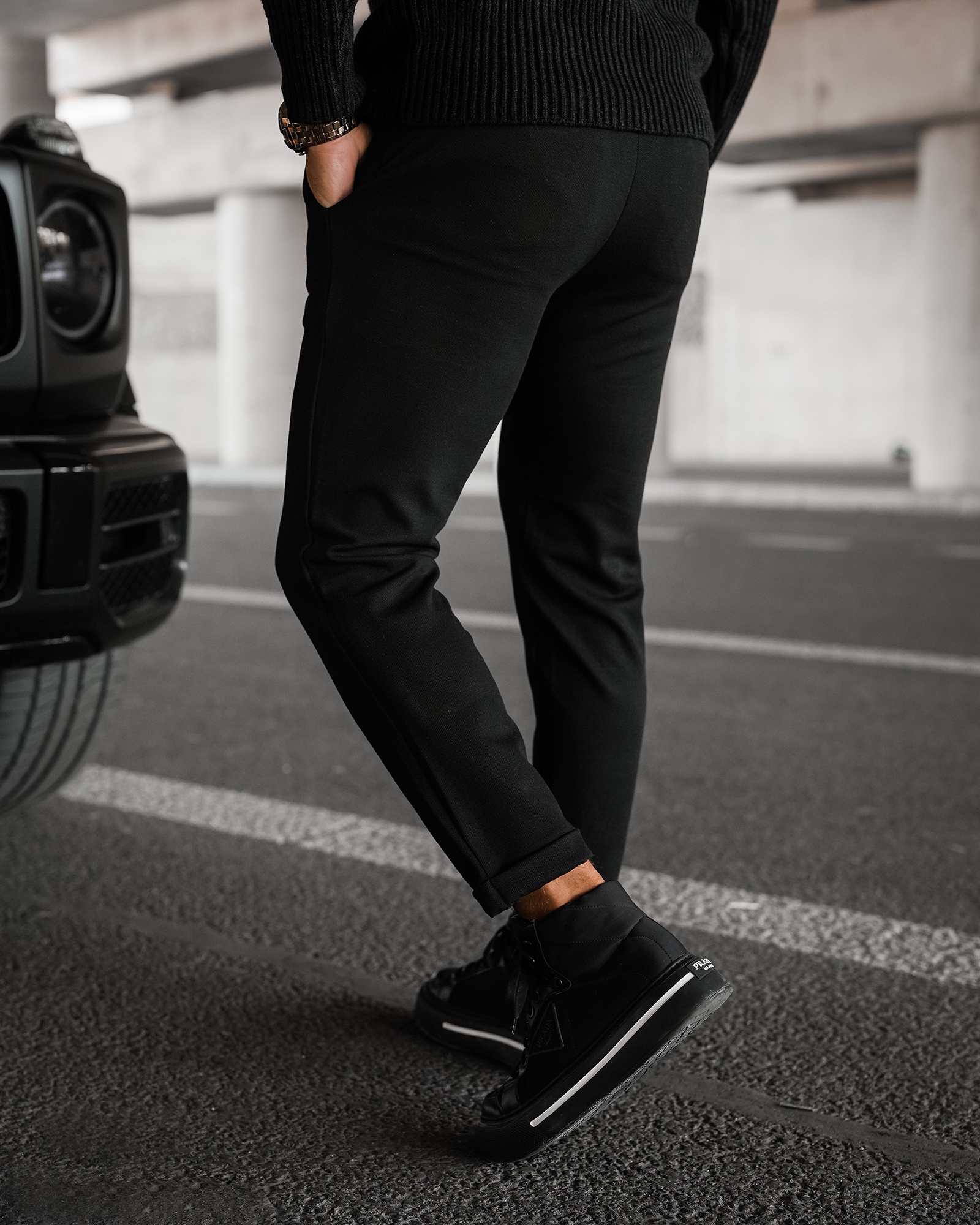 Spodnie męskie eleganckie CHASER OLAVOGA czarne Spodnie męskie eleganckie CHASER OLAVOGA czarne